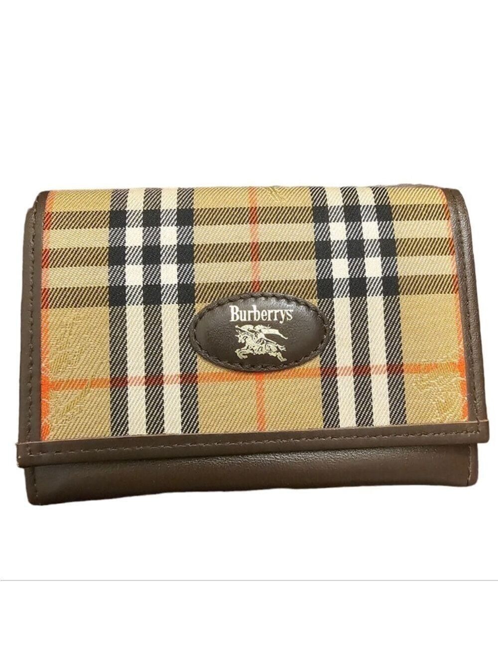 Burberrys Vintage Haymarket Check Card Holder / Wallet, Like New